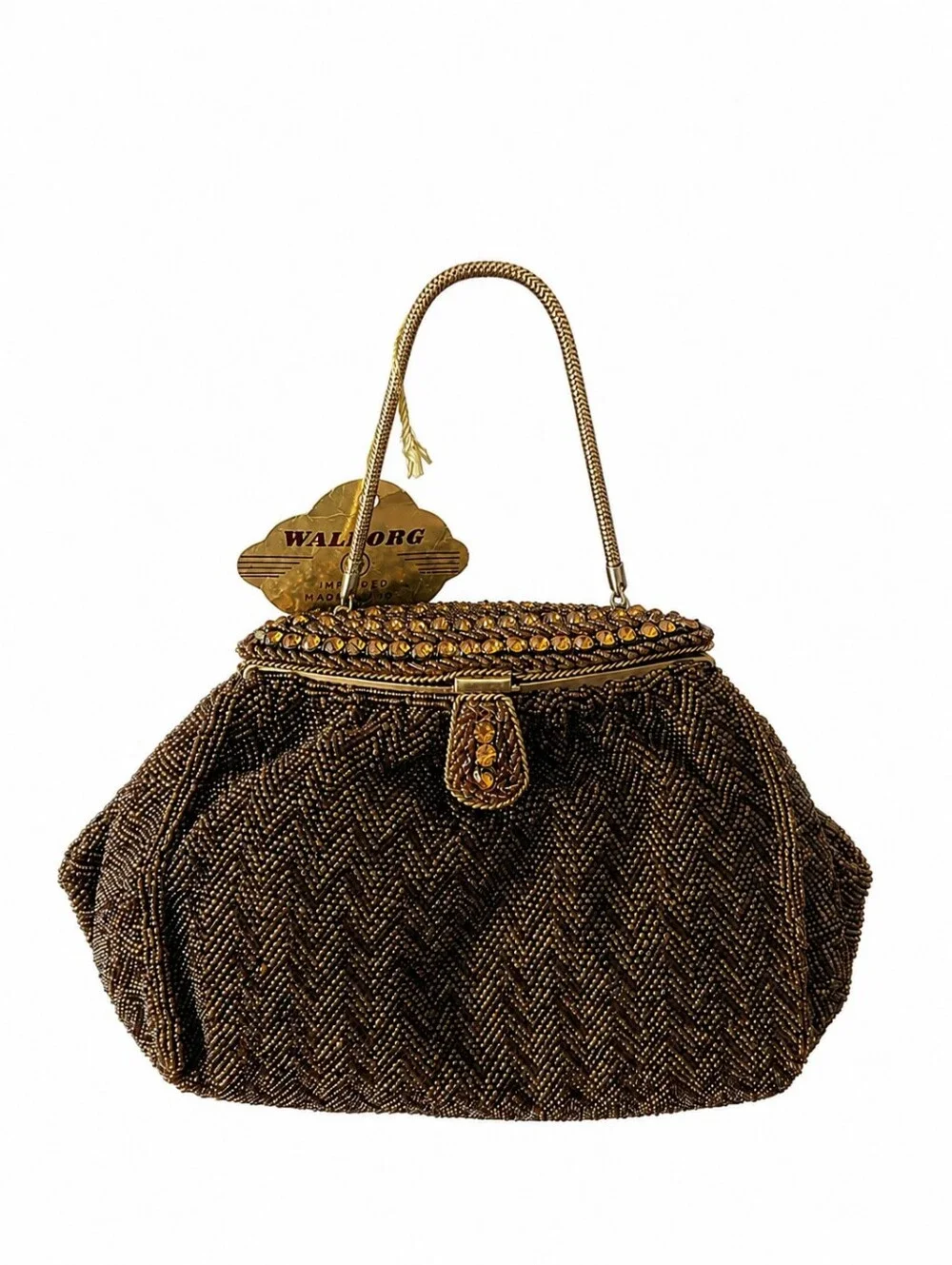 Vintage Walborg Pierette Hand Beaded Evening Bag Made In France NWT